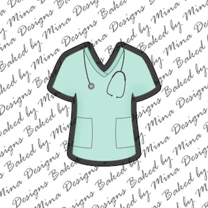 Nurse Scrubs Cookie Cutter STL File | digital download | digital file