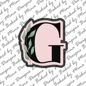 Letra G con cortador de galletas de vegetación Archivo STL / descarga digital / archivo digital / alfabeto