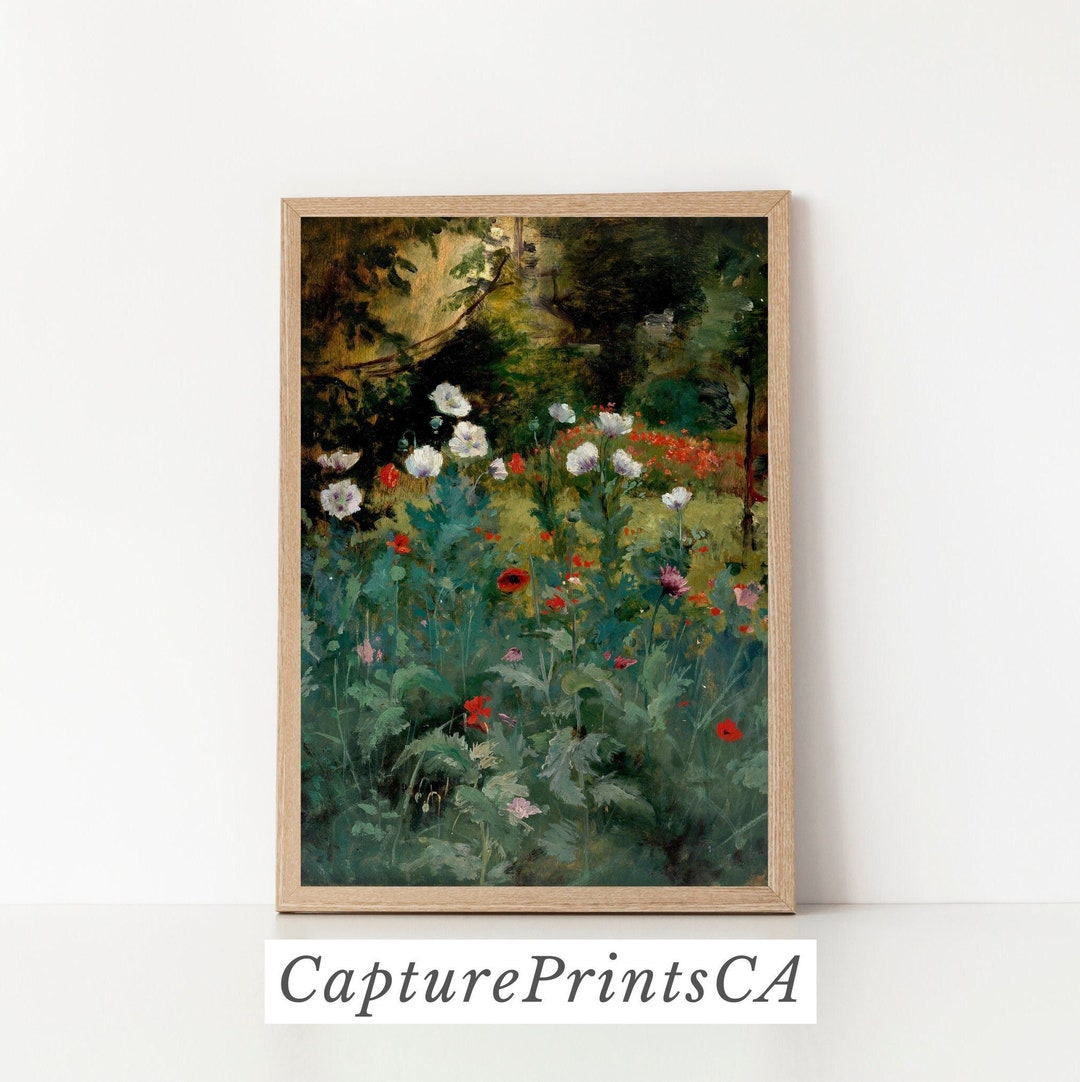 Moody Floral Vintage Wall Art Painting Floral Wall Art Floral Etsy
