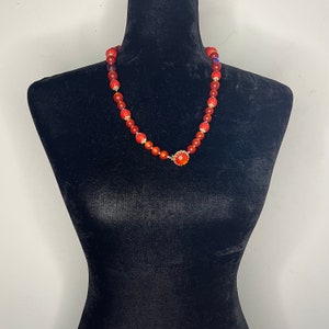 Vintage Japanese strawberry beaded necklace