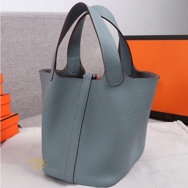 Luxury Genuine Leather Handbag, Shoulder bag, Bucket Bag, Minimalist Style
