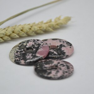 Rhodonite Donut Gemstone Donut Healing Stone Pendant image 2