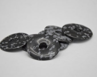 Snowflakes Obsidian Donut - Gemstone Donut - Healing Stone - Gemstone