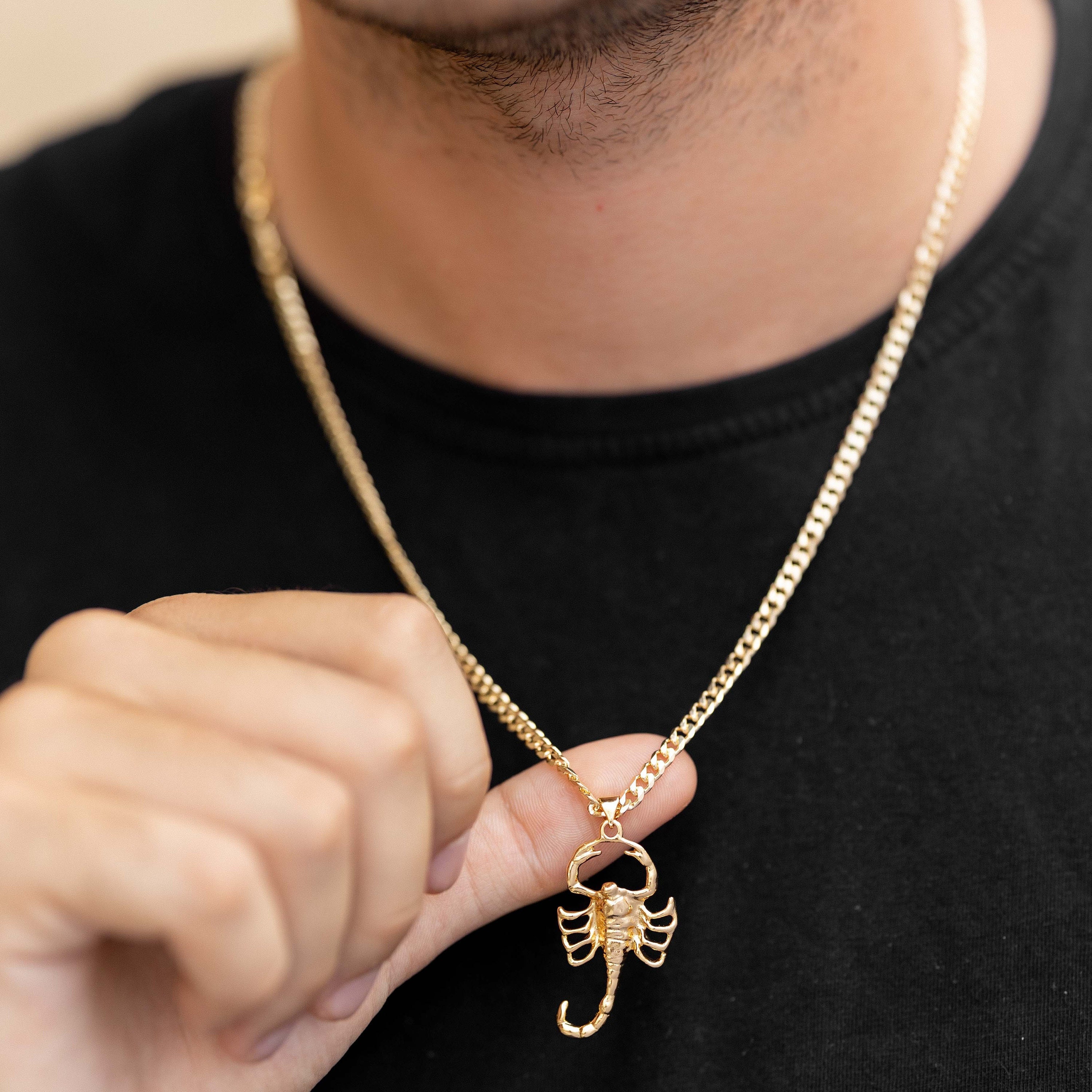 18K Gold Scorpion Necklace, Scorpion King Jewelry, Zodiac