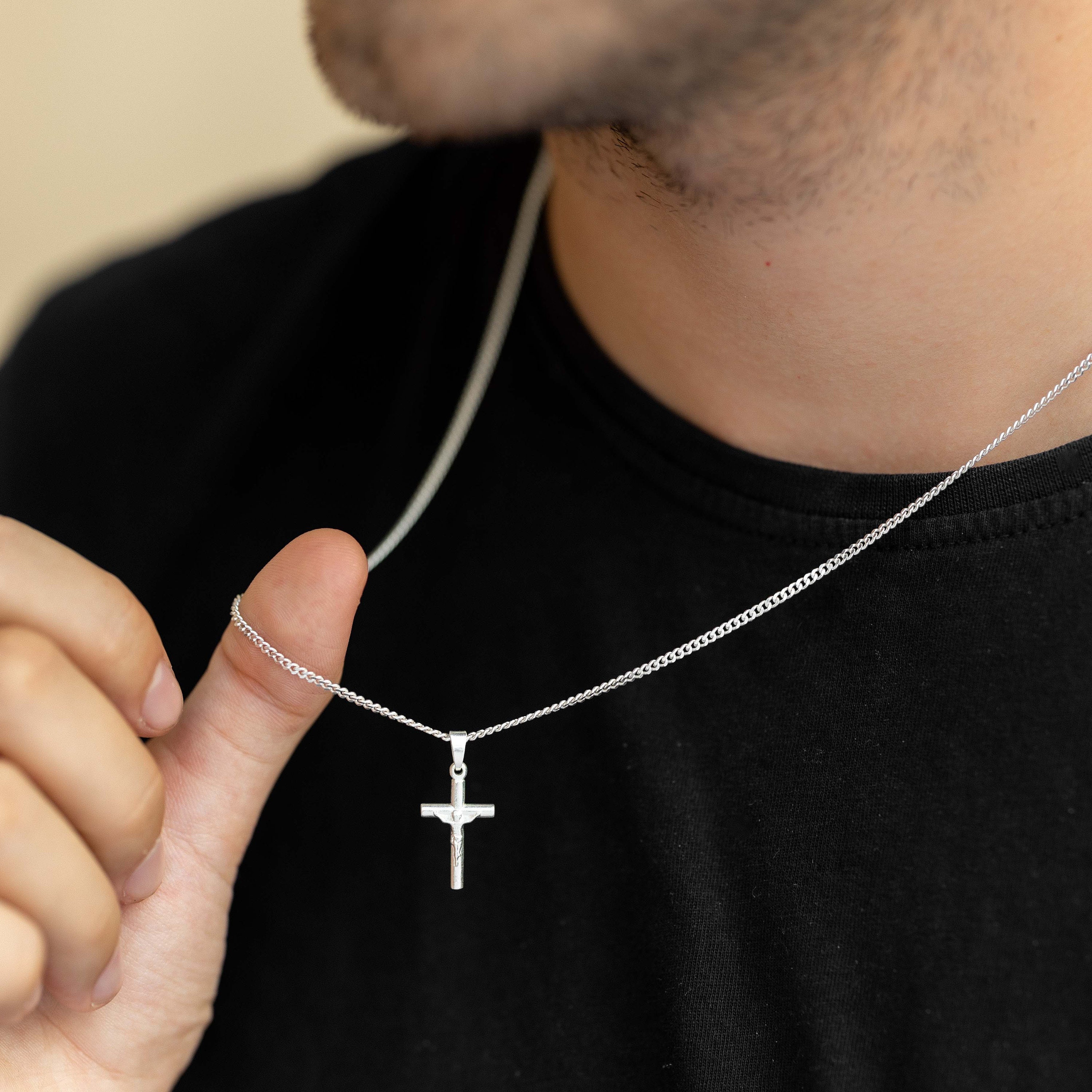 1 pezzo Elegante collana con pendente a doppia croce, gioielleria da donna in argento sterling 925, collana affascinante, gioielleria di alta qualà, regalo di compleanno o per amicizia | SHEIN ALIA