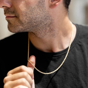 18K dikke gouden heren touwketting, waterdichte ketting, klaar om te verzenden, gold filled ketting, gouden herenketting, gouden ketting voor mannen, herensieraden