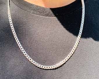 5 mm スターリングシルバーカーブチェーン、キューバ産シルバー