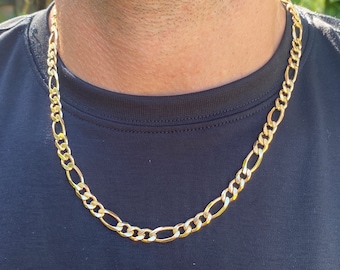 18K Gold Cuban Link Chain, Thick Gold Chain for Men, Mens Jewelry, 7mm Curb Chain, Waterproof Necklace, Ready to Ship, For Guys, Man Chain