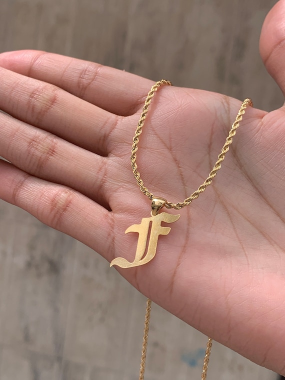 Men's Initial Necklace Gold Men's Initial Necklace Men Initial