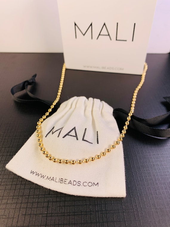 18K メンズ ボールチェーンネックレス、チャームネックレス、ゴールド