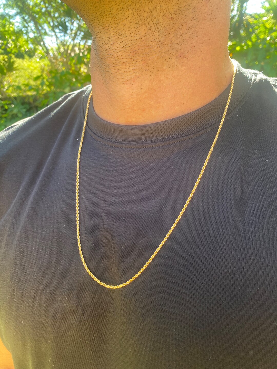 2mm Gold Filled Rope Chain Mens Rope Necklace Mens Etsy