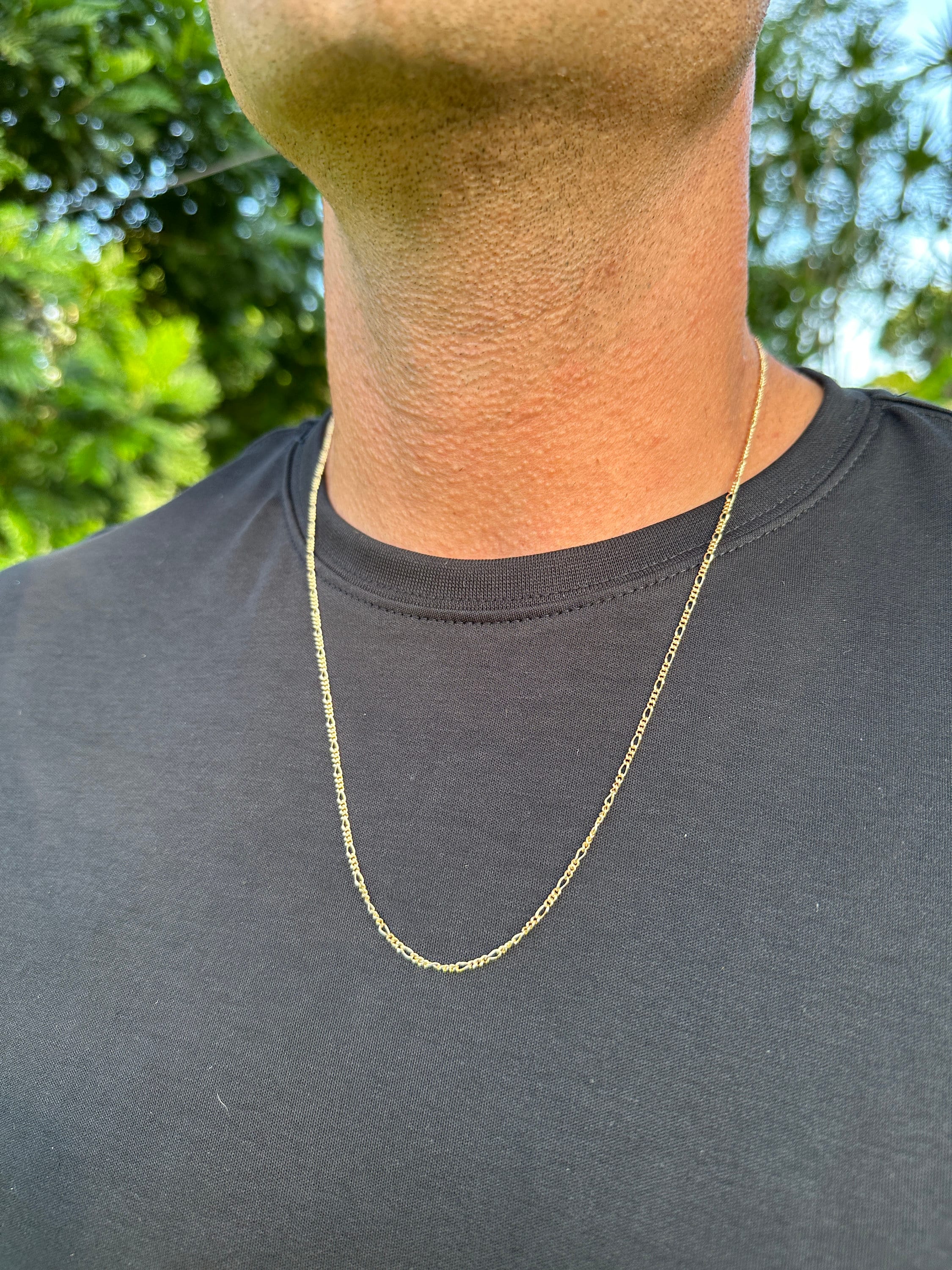 Thin Mens Rope Chains Rope Chain 2mm Solid 14k Gold Necklace JAXXON