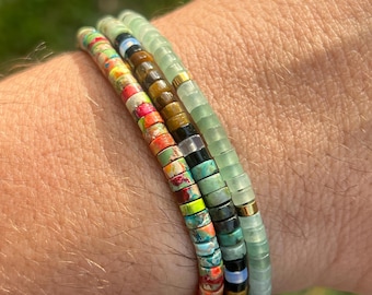 Mens Beaded Bracelet, Stackable stretch Bracelet, Tiger Eye Bracelet for Men, Mens Bracelet, Mens Jewelry, Gift for Him, Jewelry for Man
