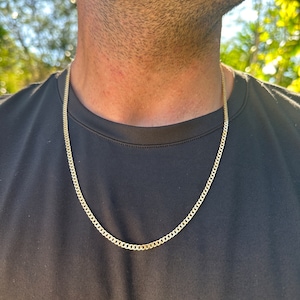 18K Gold Cuban Link Chain, Men&#39;s Gold-Plated Necklace, Stylish Chain for Men, Available in 18&quot;, 20&quot;, 22&quot;, and 24&quot; Lengths