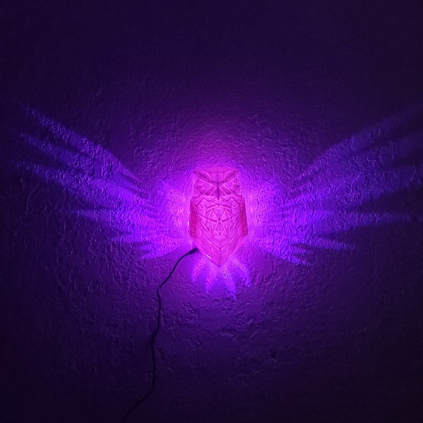 Night Owl Wall Light | Wall Art Night light | Plug-In Cord.