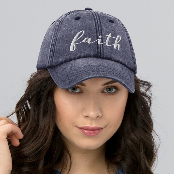 Faith Vintage Dad Hat / Faith Hat / Cappello cristiano ricamato / Christian Dad Cap / Regali cristiani / Faith Hat for Women / Inspirational