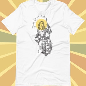 St. Jeanne d&#39;Arc | Jeanne D&#39;Arc Tee French | Frankreich | Traditionell| orthodox | Katholisches T-Shirt | Katholisches Hemd | Katholische Heilige Unisex Shirt
