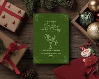 Weihnachts-Cocktail-Party Einladung | Sofort Download