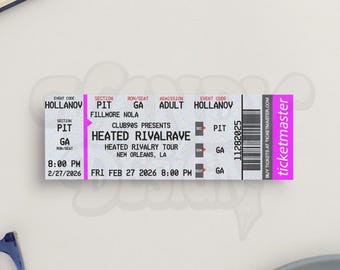 Heated Rivalry Rave Ticket Memorabilia
