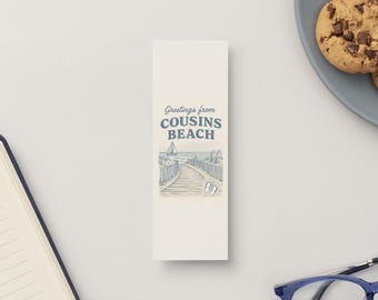 Cousins Beach Bookmark – Vintage Coastal Postcard Style
