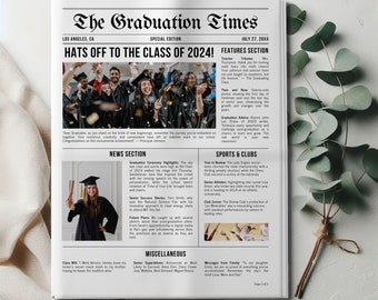Graduation Newspaper Template: Senior Announcement (Digital Download)
