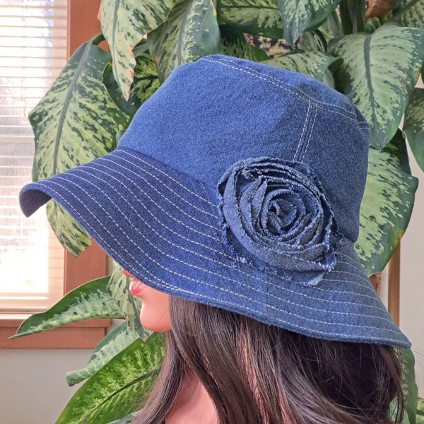 Denim Bucket Hat Etsy
