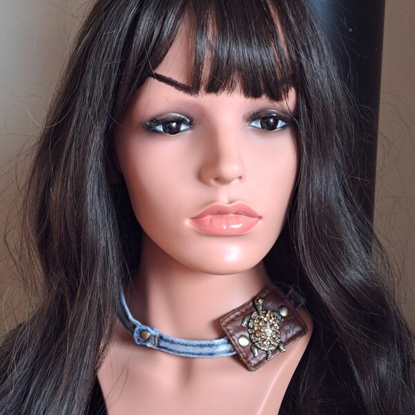 Denim Choker - Etsy