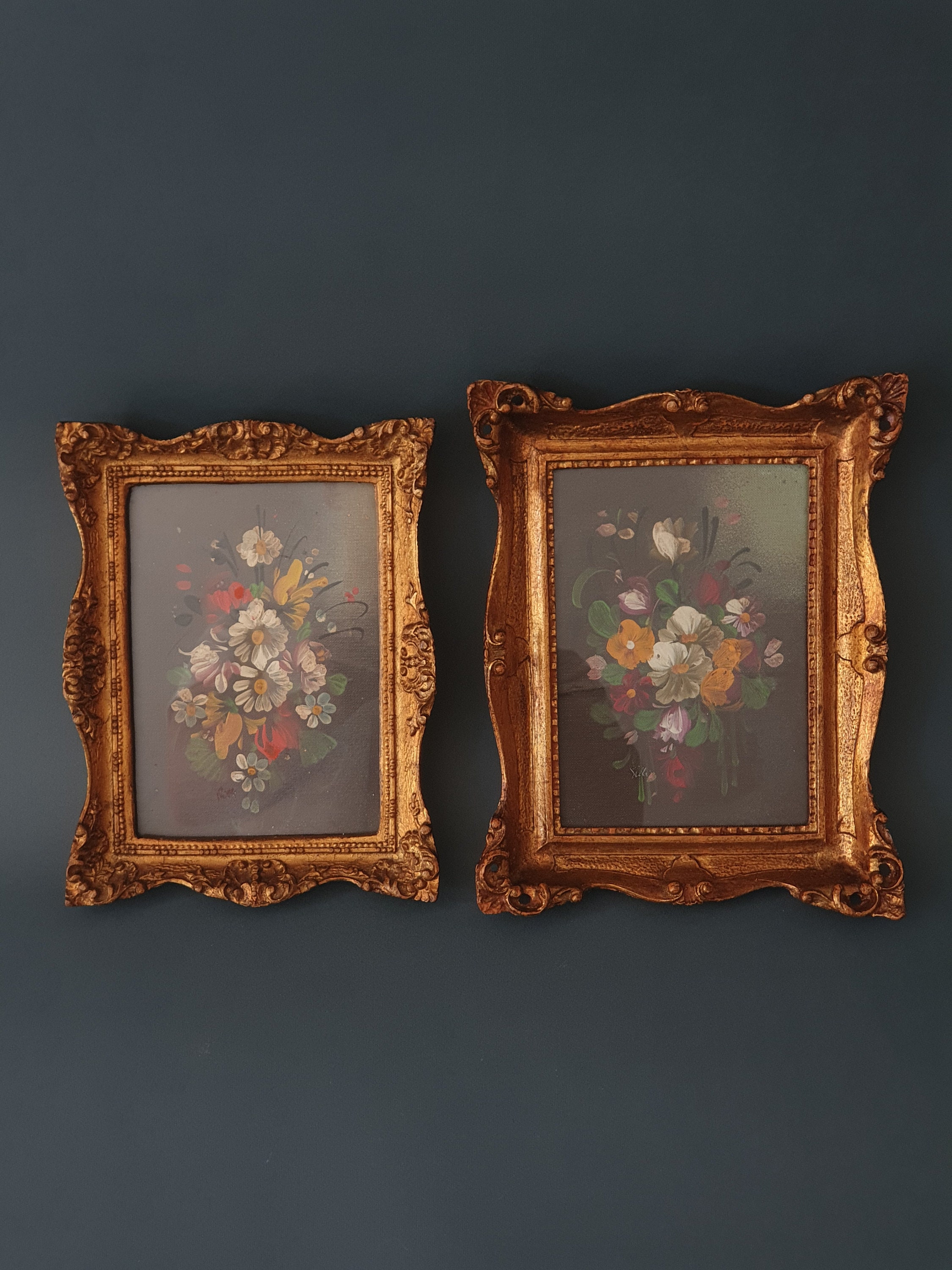 Round Flower Photo Picture Decorative Frame Floral Ornate Romantic Carved  Wood Wall Mounted Home Decor Embroidery Frames 