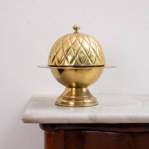 Porta-bombons em latão banhado a ouro – Design vintage de abacaxi