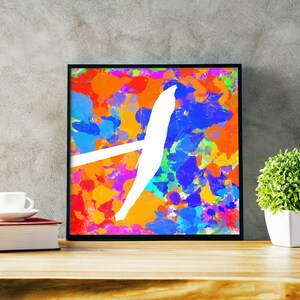 Hand painted Graffiti Fish, digital print, wall decoration, modern art, street style, blank-leaving, including iphone/ ipad wallpaper