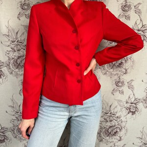 blazer rouge vintage, veste pour femme élégante image 2