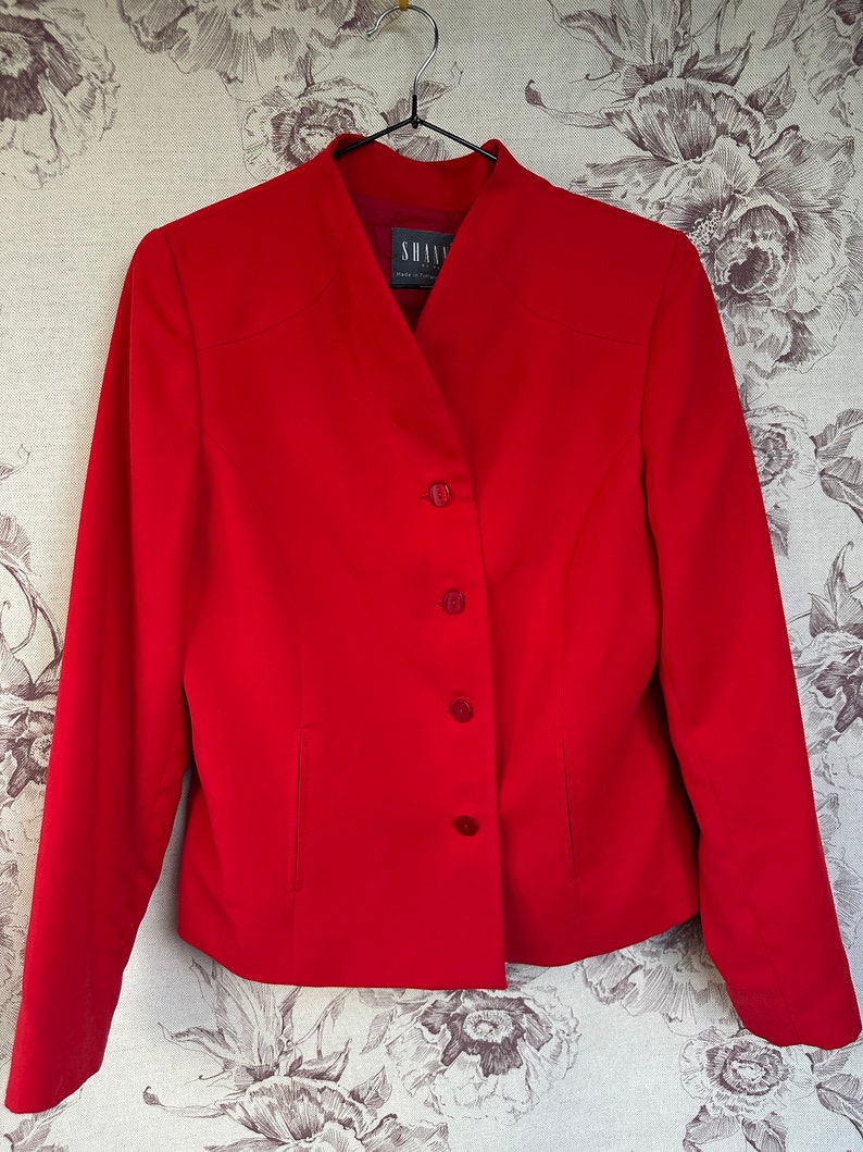 blazer rouge vintage, veste pour femme élégante image 7