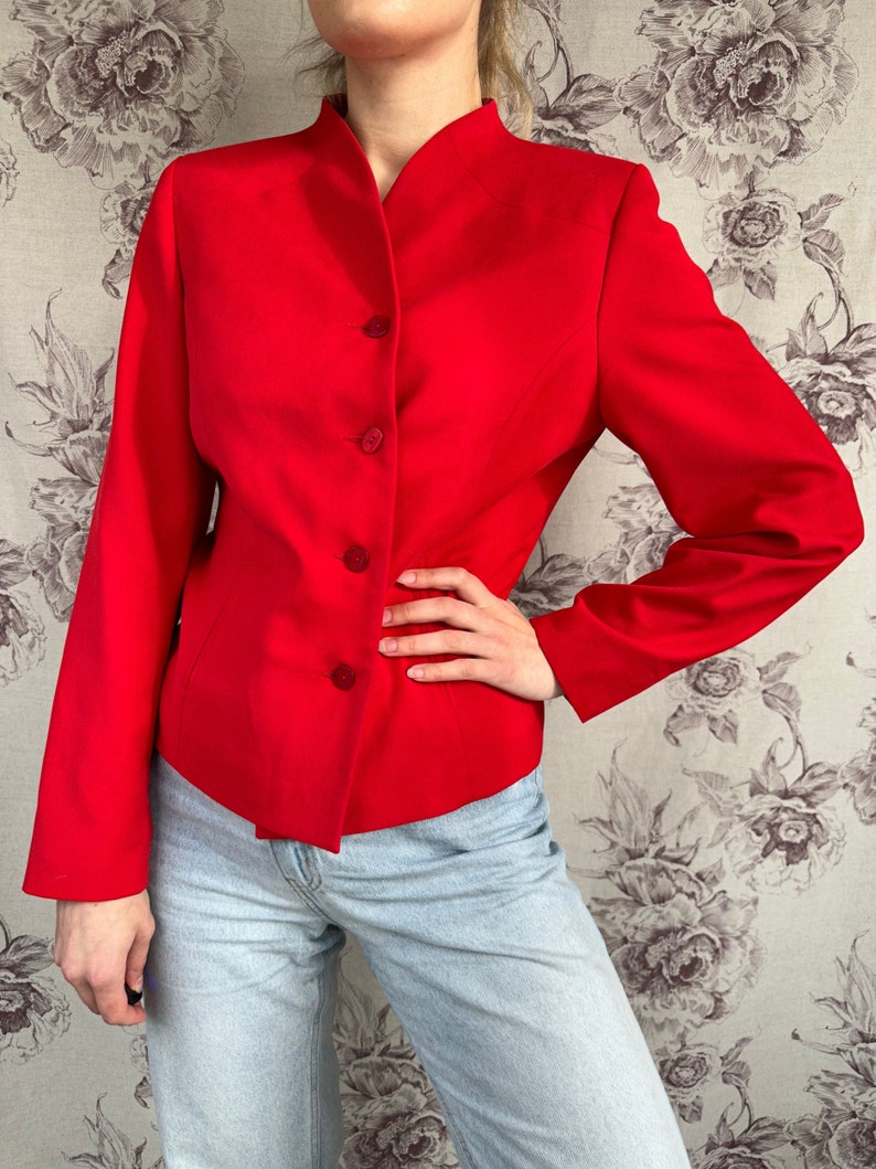 blazer rouge vintage, veste pour femme élégante image 1
