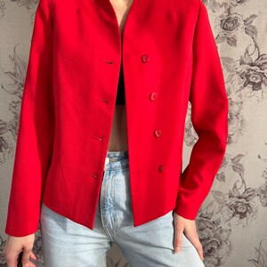 blazer rouge vintage, veste pour femme élégante image 3