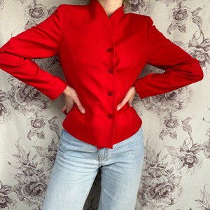 blazer rouge vintage, veste pour femme élégante image 4