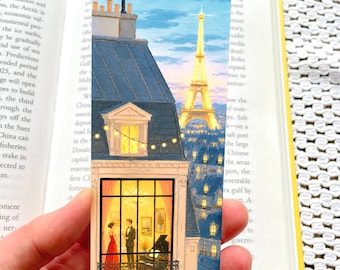 Paris Eiffel Tower Bookmark | Double-Sided Illustrated, Laminated Bookmark | Bookish Gift