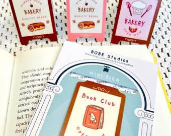 Mini Sign Magnetic Bookmark: Hand-Illustrated Book Lover Gift