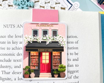 Floral Bookstore Magnetic Bookmark: Hand-Drawn Book Lover Gift