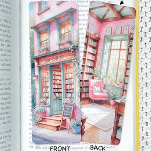 Bookshop Bookmark | Double-Sided Illustrated Bookmark | Book Lover Gift | Perfect for Bookworms