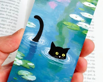Black Cat Bookmark | Double-Sided Illustrated Bookmark | Bookish Gift