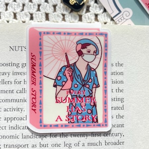 Hand-Drawn Magnetic Bookmark: Summer Story, Book Lover Gift