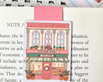 Bookstore Magnetic Bookmark: Hand-Drawn Illustration | Book Lover Gift