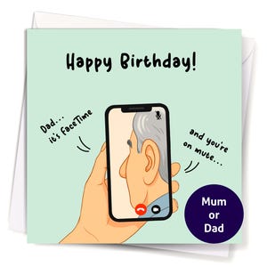Lustige Geburtstagskarte für Mama oder Papa | „Es ist FaceTime“ | Papa Geburtstagskarte | Geburtstag Witze | Alles- Gute zum Geburtstag-Karte