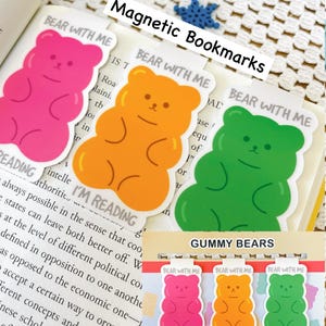 Gummy Bear Magnetic Bookmarks: Book Lover Gifts, Set of 3