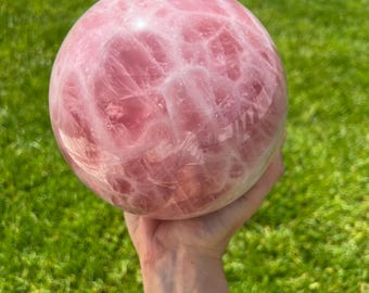 Large 144mm Bubblegum Pink Rose Quartz Ball | 11+ Pounds | Asterism Crystal Sphere