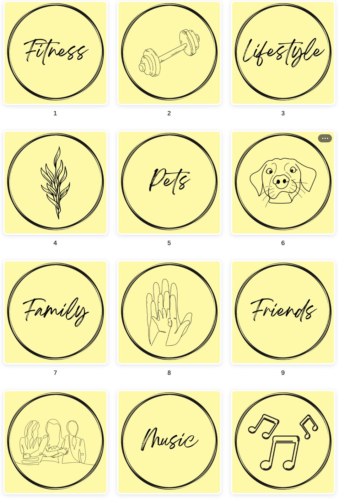 Pale Yellow Instagram Highlight Covers Etsy