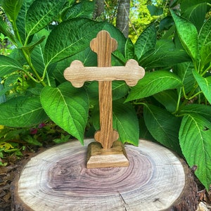Wooden Base for Cross Engraved Two Coloured