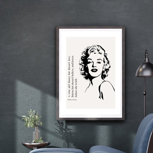 Poster | Minimalistisch | Marilyn Monroe | Modern | Vintage | Art Print | Dekoideen | Geschenkideen