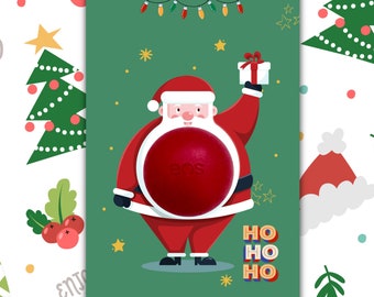 EOS Lip Balm Christmas Holiday Card Digital Printable Eos Lip Balm ...