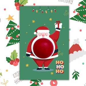 Santa EOS lip balm printable Christmas Holiday card